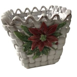 White Woven Ceramic Basket